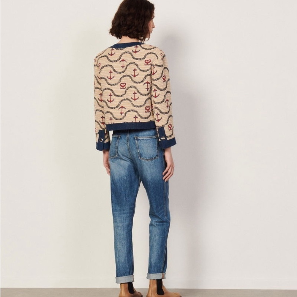 SANDRO
Rosetta Denim-trimmed Jacquard Jacket - Picture 4 of 13